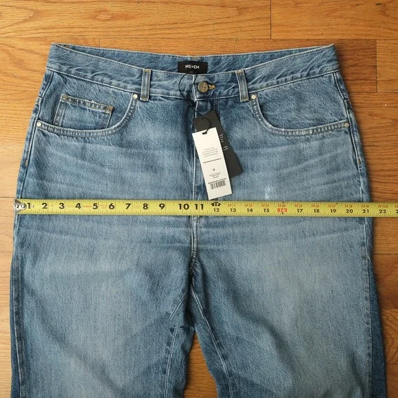 ME+EM Split Seam Flare Jeans Blue Multi Wash Regular Length Wide Leg Size 32 - Picture 9 of 13